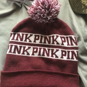 PINK Victoria’s Secret burgundy knit hat